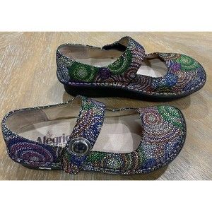 ALEGRIA PAL-387 PALOMA Womens Shoes 36 BULLSEYE PATTERN Multi-color EUC 5.5/6